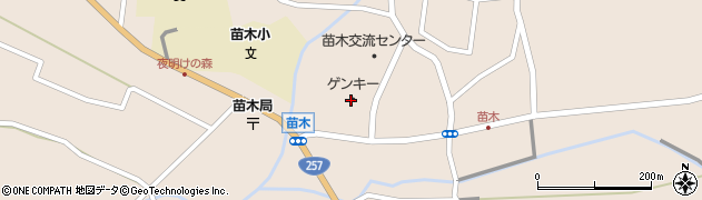 ゲンキー株式会社　苗木店周辺の地図