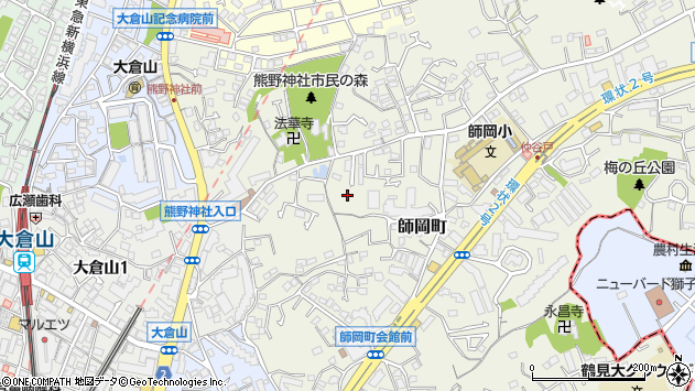 〒222-0002 神奈川県横浜市港北区師岡町の地図