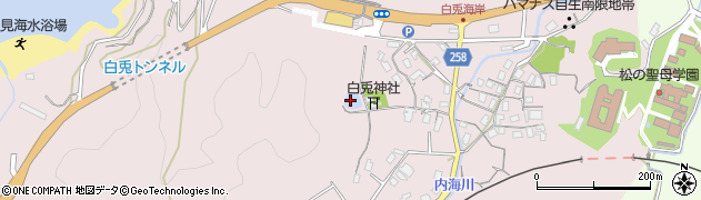 白兎神社樹叢周辺の地図