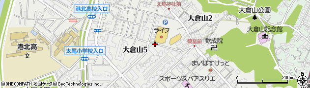神奈川県横浜市港北区大倉山周辺の地図