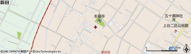千葉県東金市上谷周辺の地図