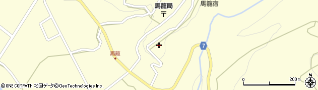 岐阜県中津川市馬籠4553周辺の地図