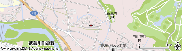岐阜県関市武芸川町高野周辺の地図