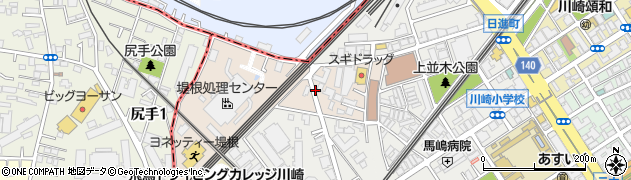 神奈川県川崎市川崎区堤根周辺の地図