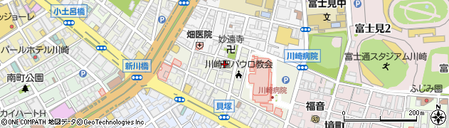 神奈川県川崎市川崎区新川通8周辺の地図