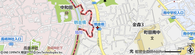 鶴金橋周辺の地図