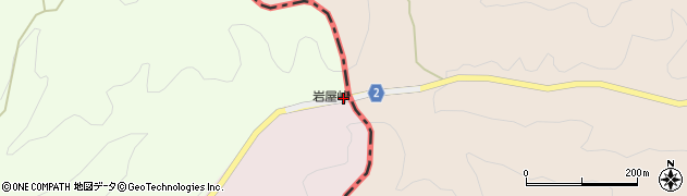 岩屋峠周辺の地図