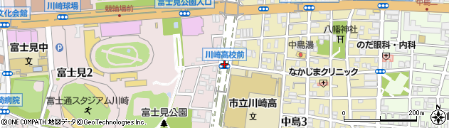 川崎高校前周辺の地図