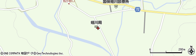 蛭川郵便局前周辺の地図