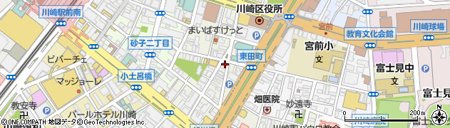 神奈川県川崎市川崎区東田町周辺の地図
