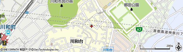 神奈川県横浜市都筑区川和台周辺の地図