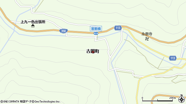 〒409-3712 山梨県甲府市古関町の地図