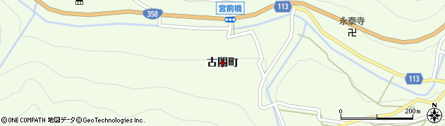 山梨県甲府市古関町周辺の地図