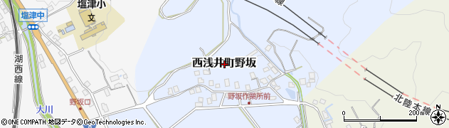 滋賀県長浜市西浅井町野坂周辺の地図