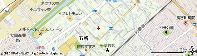 千葉県市原市五所周辺の地図