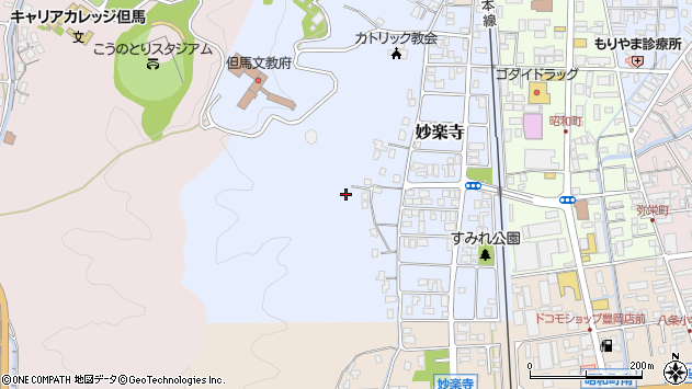 〒668-0056 兵庫県豊岡市妙楽寺の地図