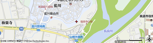 岐阜県美濃市藍川周辺の地図