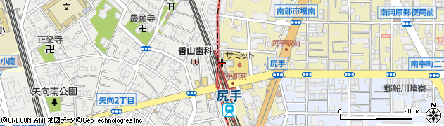 川崎市　尻手駅・自転車等駐車場管理事務所周辺の地図