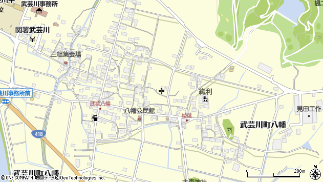 〒501-2603 岐阜県関市武芸川町八幡の地図