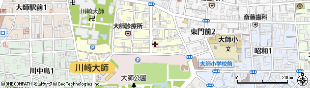 神奈川県川崎市川崎区大師町周辺の地図