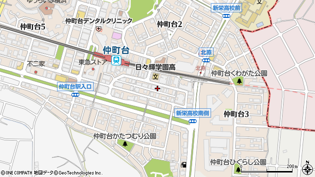 〒224-0041 神奈川県横浜市都筑区仲町台の地図