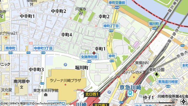 〒212-0011 神奈川県川崎市幸区幸町の地図
