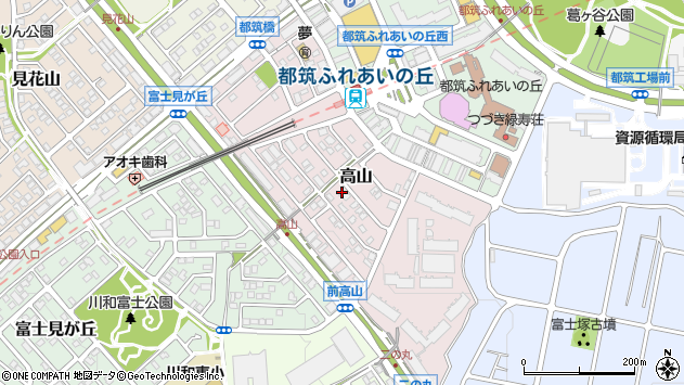 〒224-0065 神奈川県横浜市都筑区高山の地図