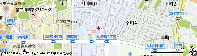 神奈川県川崎市幸区中幸町周辺の地図