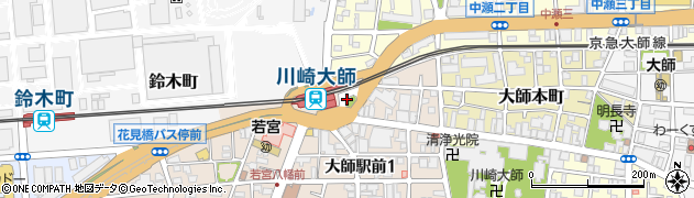 川崎市　川崎大師駅自転車等駐車場・管理事務所周辺の地図