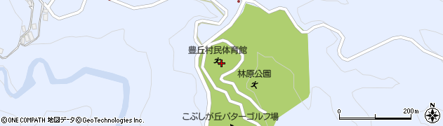 豊丘村　村民体育館周辺の地図