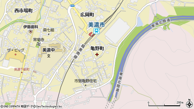 〒501-3733 岐阜県美濃市亀野町の地図