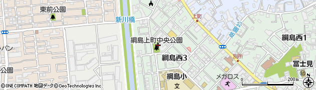 綱島上町中央公園周辺の地図