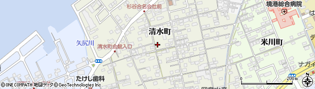 鳥取県境港市清水町周辺の地図