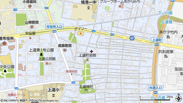 〒684-0033 鳥取県境港市上道町の地図