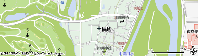 岐阜県美濃市横越周辺の地図