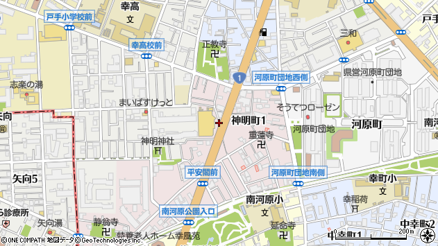 〒212-0022 神奈川県川崎市幸区神明町の地図