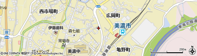 岐阜県美濃市広岡町周辺の地図
