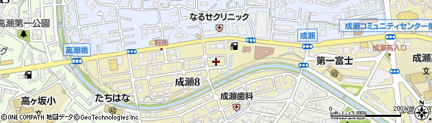 東京都町田市成瀬8丁目8周辺の地図