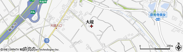 長野県飯田市座光寺大堤周辺の地図
