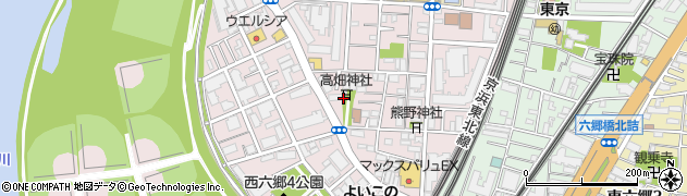 西六郷高畑町会事務所周辺の地図