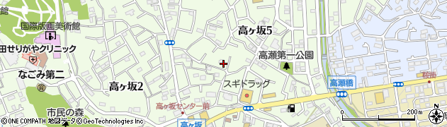 東京都町田市高ヶ坂周辺の地図