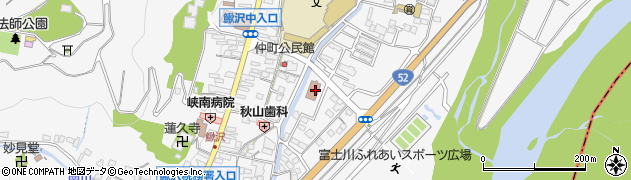 富士川町立　鰍沢小学校峡南地区ことばの教室周辺の地図