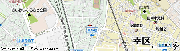 神奈川県川崎市幸区東小倉周辺の地図