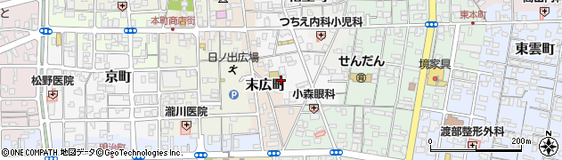 鳥取県境港市中町周辺の地図