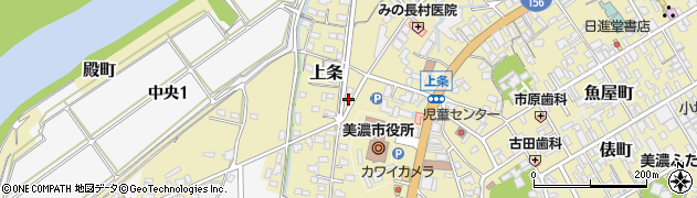 岐阜県美濃市上条周辺の地図