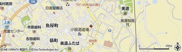 岐阜県美濃市常盤町周辺の地図