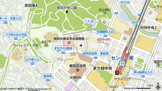 〒224-0032 神奈川県横浜市都筑区茅ケ崎中央の地図