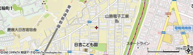 神奈川県横浜市港北区日吉周辺の地図
