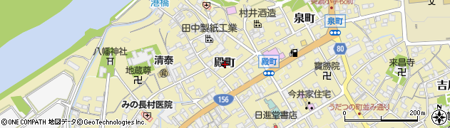岐阜県美濃市殿町周辺の地図