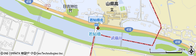 若鮎橋北周辺の地図